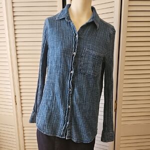 Women's Blue Button Down Shirt
